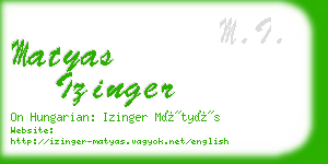 matyas izinger business card